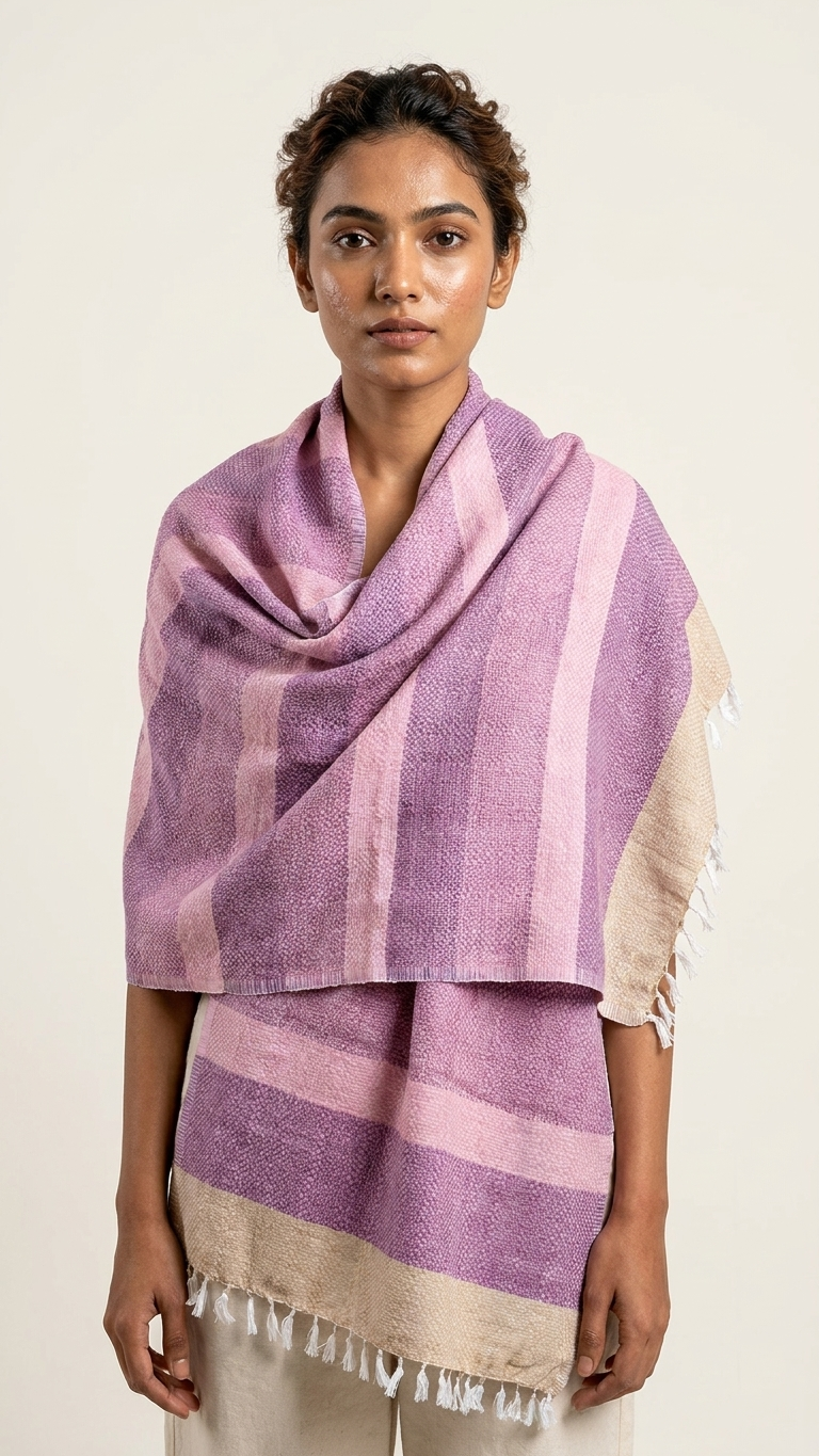 Jamuni Check Stole | Handwoven Organic Cotton Stole