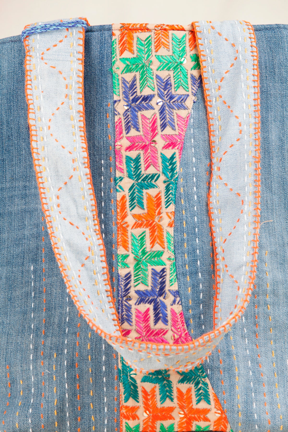 NAVEE Phulkari - Upcycled Denim Tote