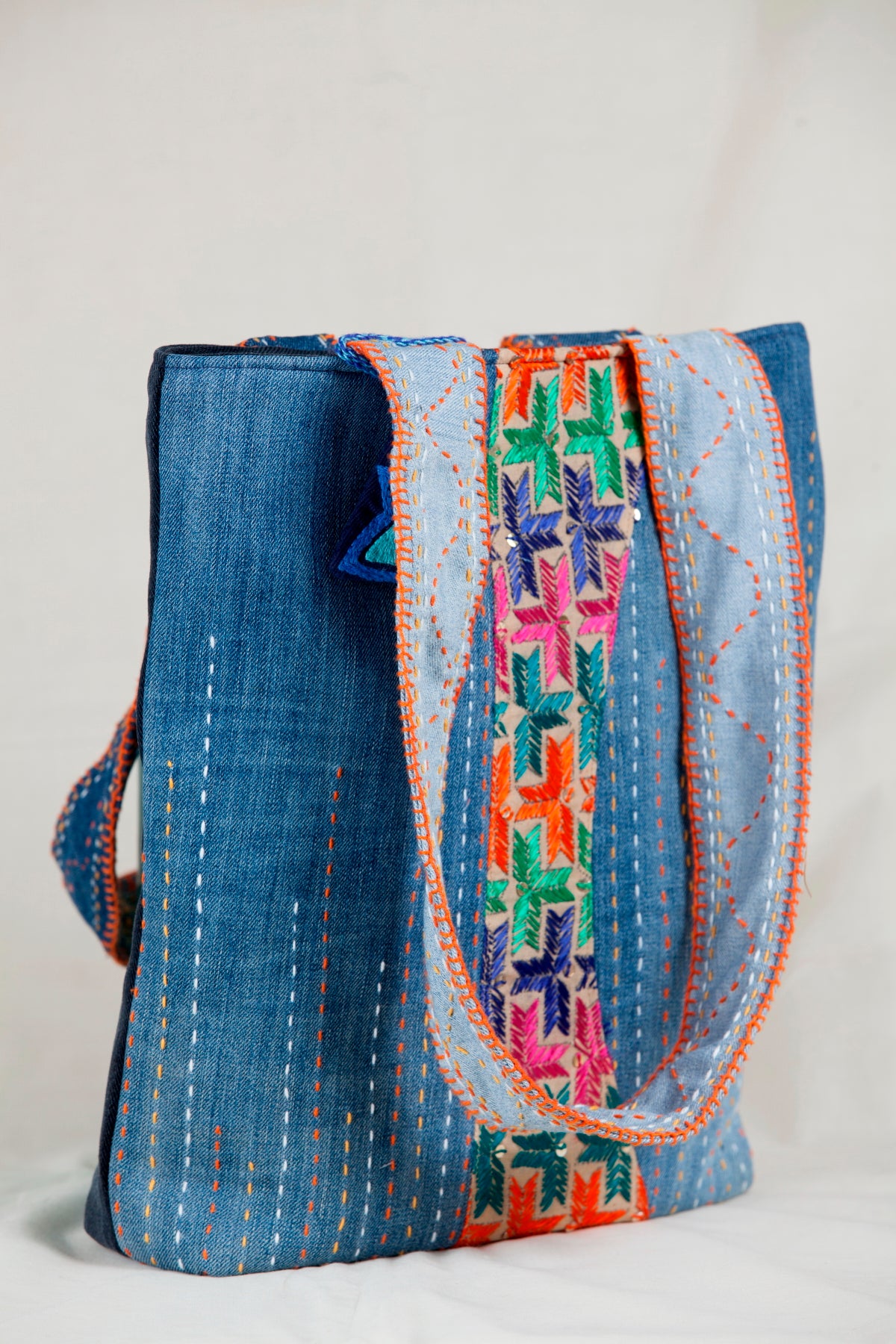 NAVEE Phulkari - Upcycled Denim Tote