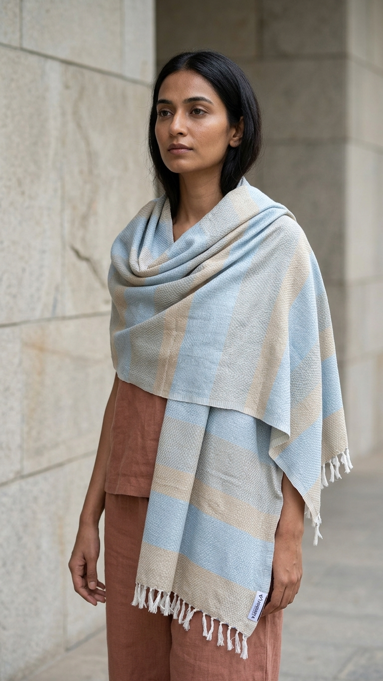 Pila Check Stole | Handwoven Organic Cotton Stole