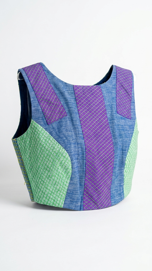 Granite | Upcycled Handwoven Patchwork Blouse