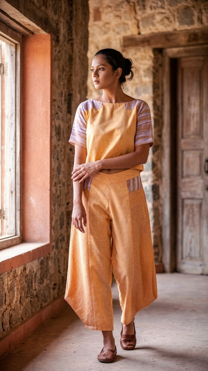 Limestone Trouser Set | Handwoven Organic Cotton Co-Ord Set