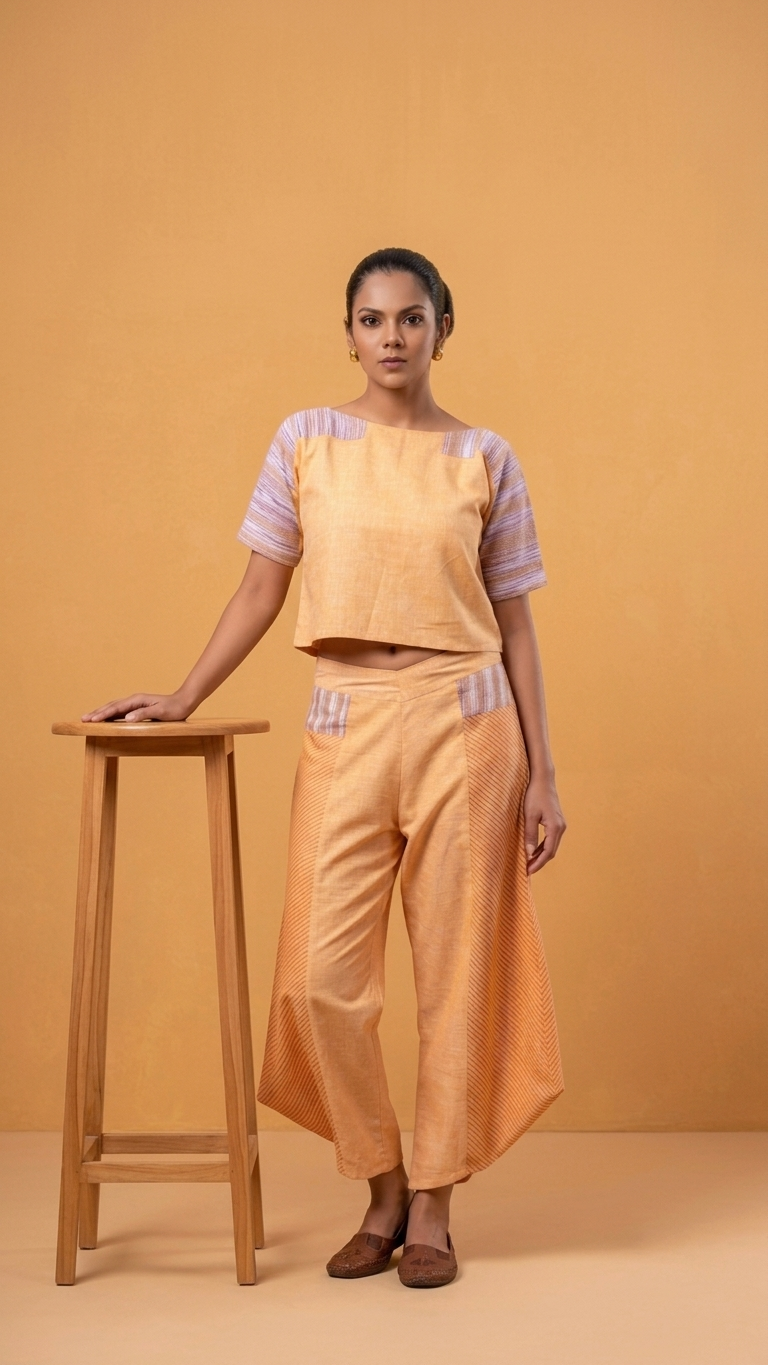 Limestone Trouser Set | Handwoven Organic Cotton Co-Ord Set