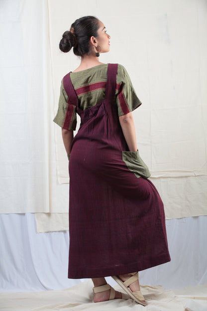 Neel | Handwoven Cotton Pinafore Dress