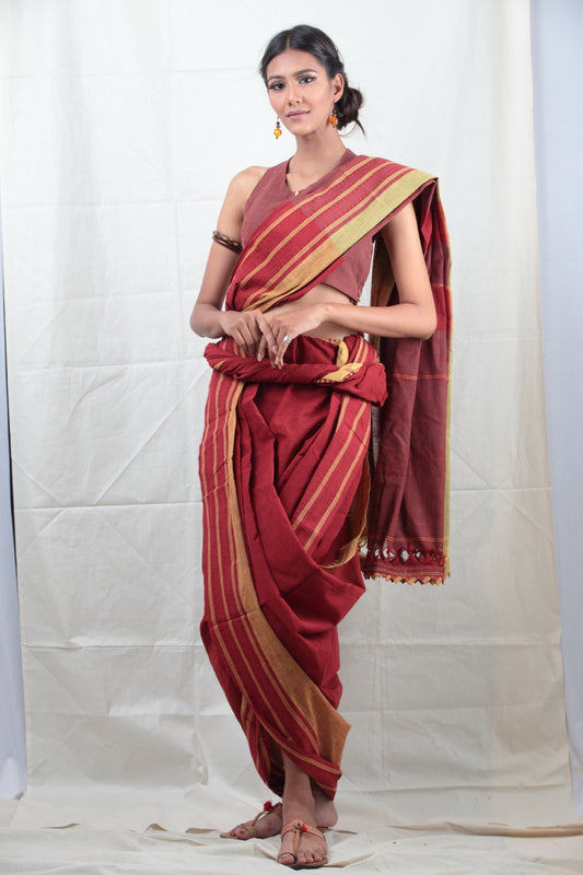 Manjestha Rhezzo | Handwoven Naturally Dyed Cotton Saree