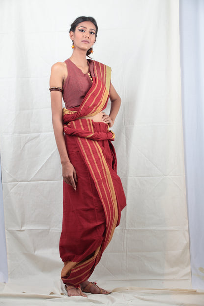 Manjestha Rhezzo | Handwoven Naturally Dyed Cotton Saree