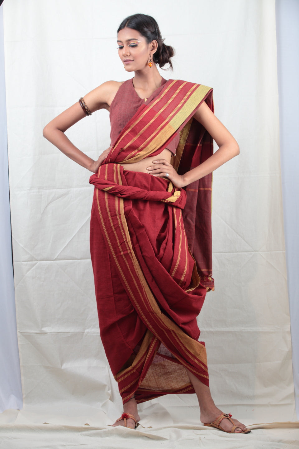 Manjestha Rhezzo | Handwoven Naturally Dyed Cotton Saree