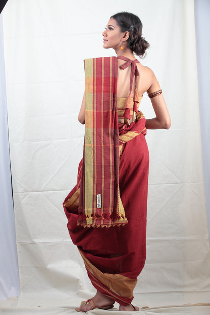 Manjestha Rhezzo | Handwoven Naturally Dyed Cotton Saree