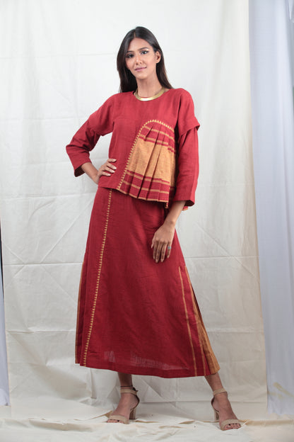 Manjestha | Handwoven Naturally Dyed Flared Skirt