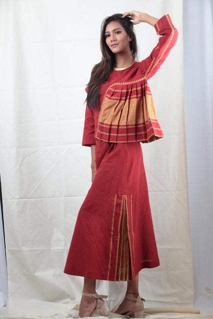 Manjestha | Handwoven Naturally Dyed Flared Skirt