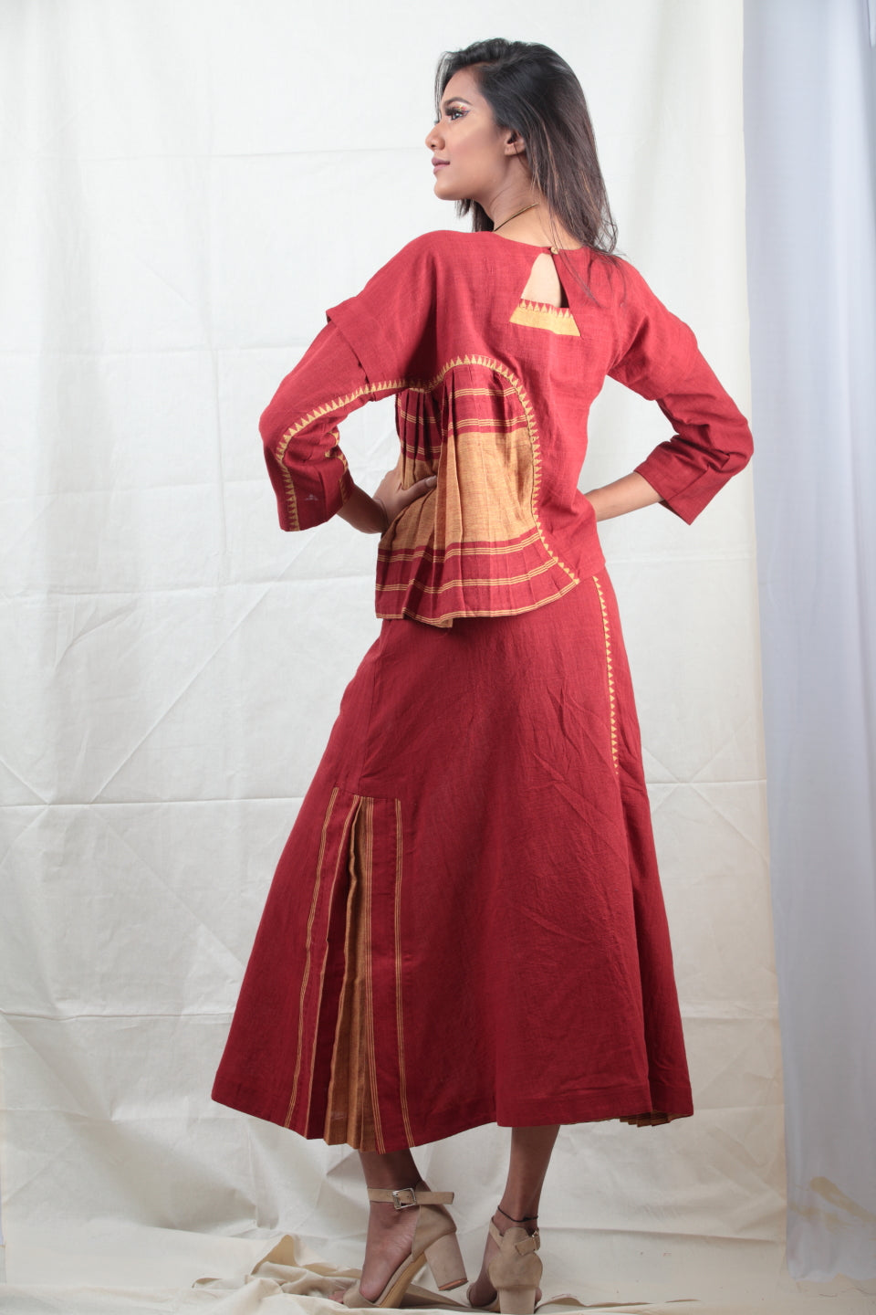 Manjestha | Handwoven Naturally Dyed Flared Skirt
