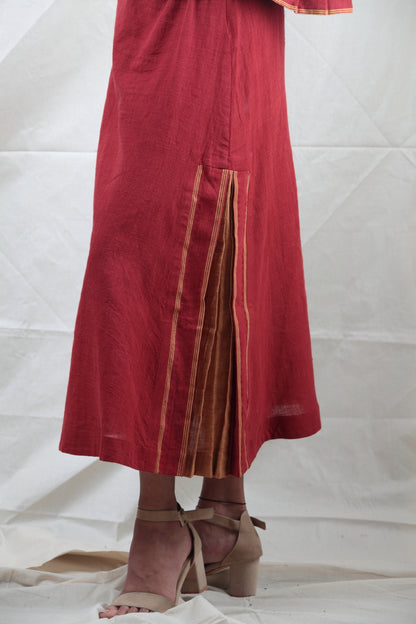 Manjestha | Handwoven Naturally Dyed Flared Skirt
