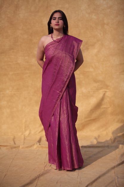 Zartari | Manik Swarn – Handwoven Cotton Zari Tissue Saree