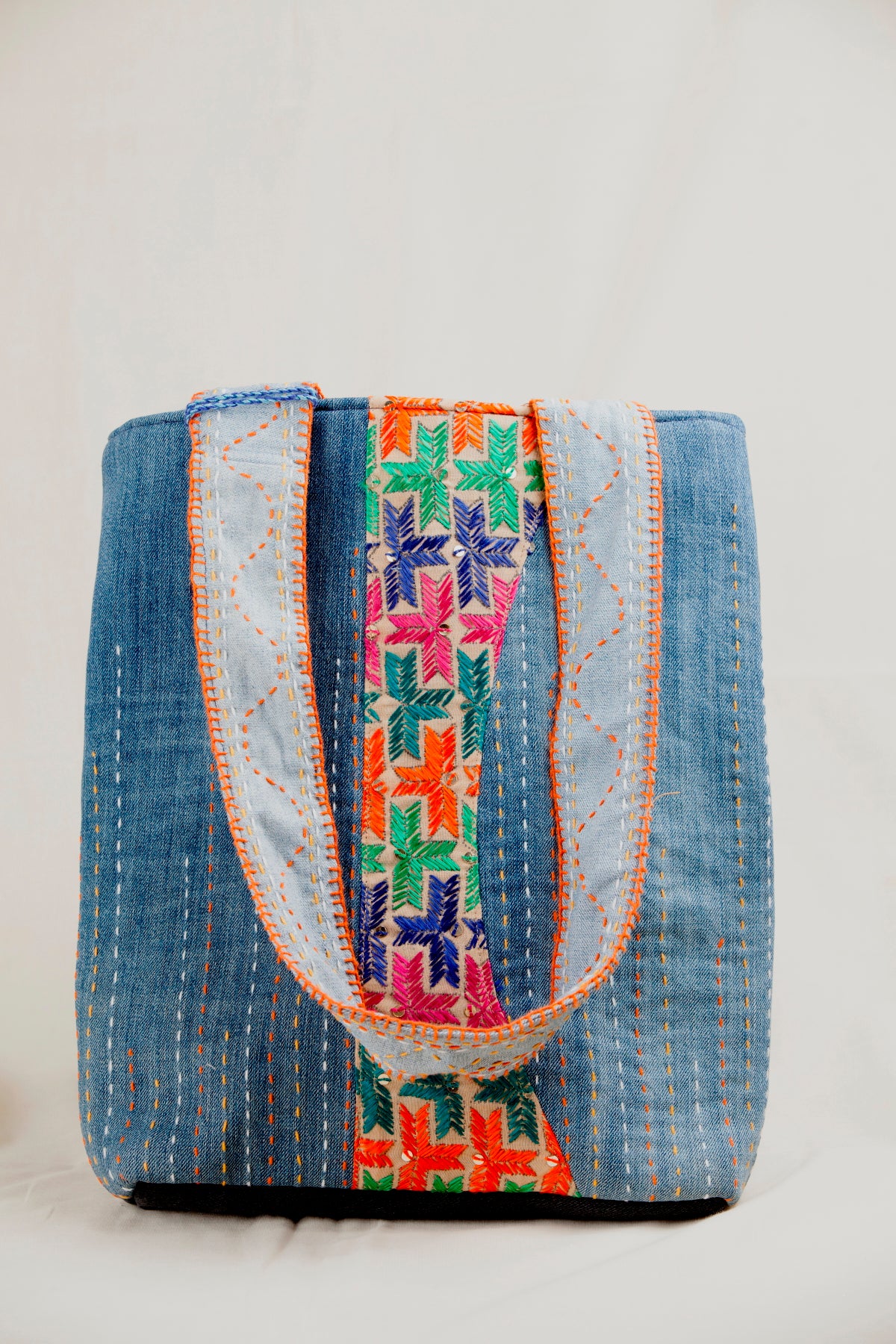 NAVEE Phulkari - Upcycled Denim Tote