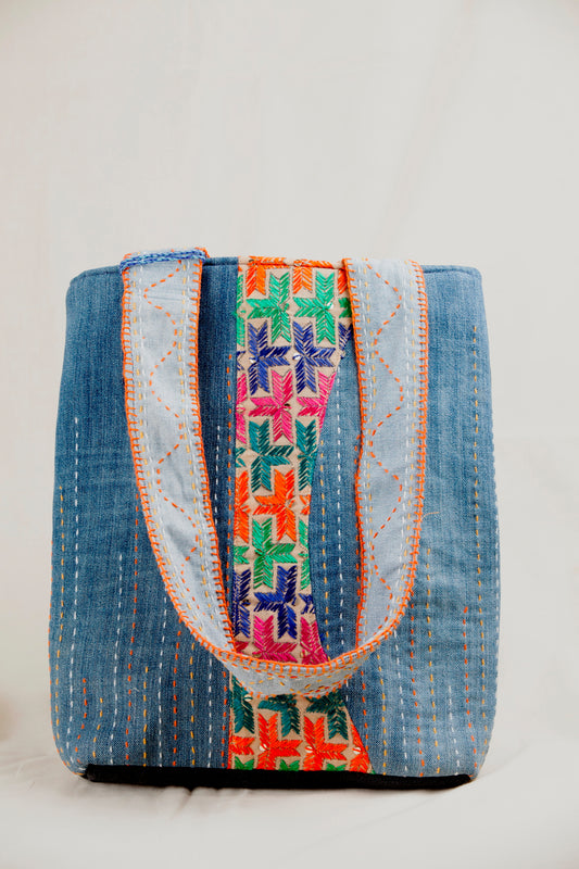 NAVEE Phulkari - Upcycled Denim Tote