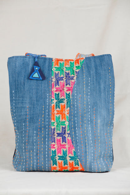 NAVEE Phulkari - Upcycled Denim Tote