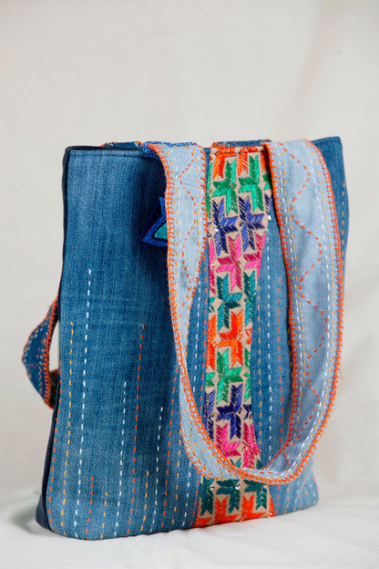 NAVEE Phulkari - Upcycled Denim Tote