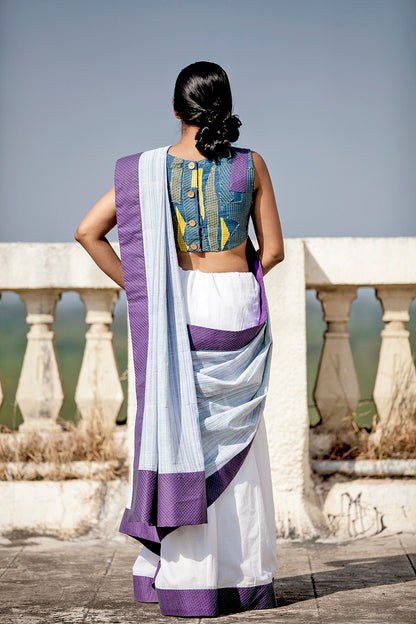 Granite | Upcycled Handwoven Patchwork Blouse