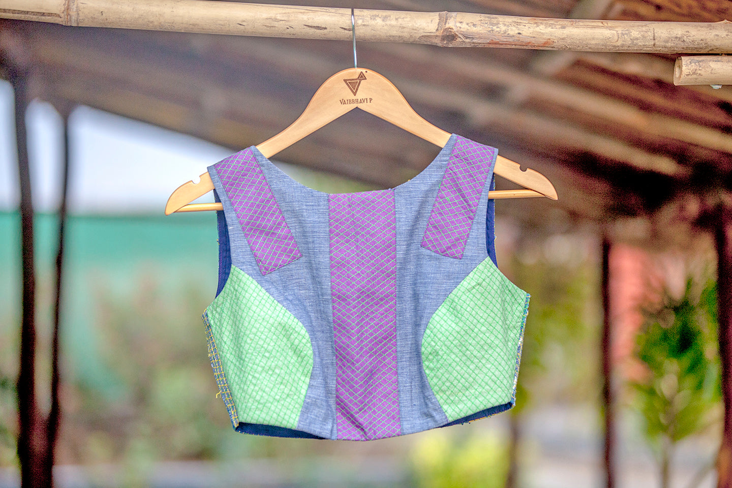 Granite | Upcycled Handwoven Patchwork Blouse