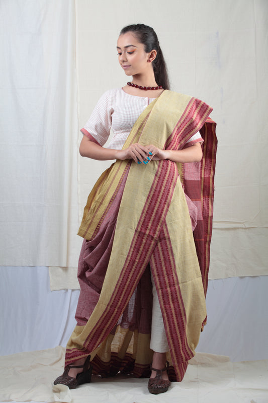 Gulal Rhezzo | Handwoven Naturally Dyed Cotton Saree