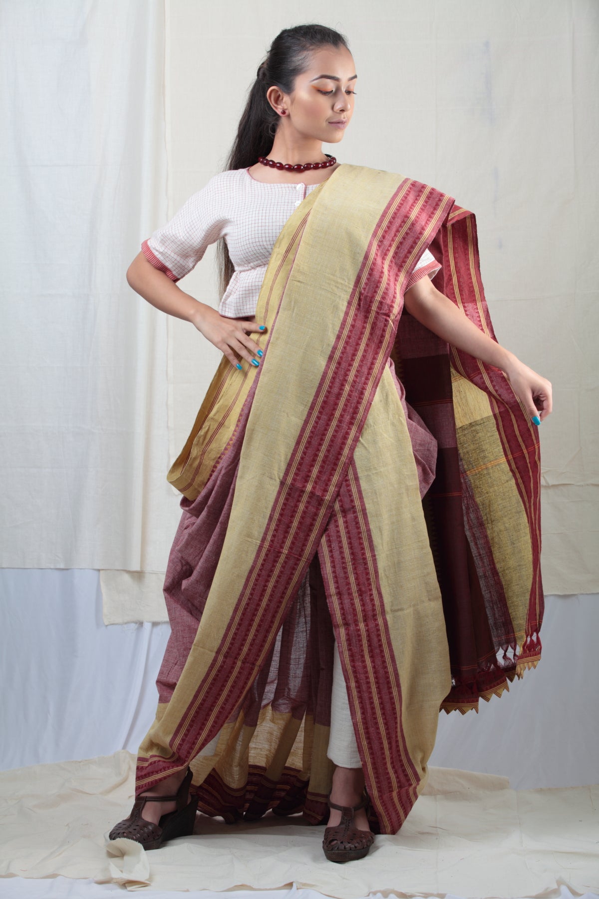 Gulal Rhezzo | Handwoven Naturally Dyed Cotton Saree