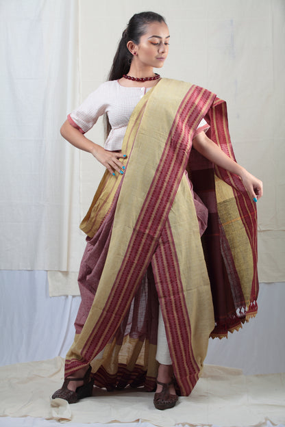 Gulal Rhezzo | Handwoven Naturally Dyed Cotton Saree