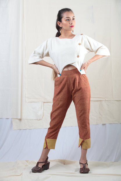 Anar | Handwoven Cotton Cropped Trousers