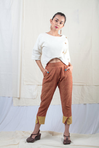 Anar | Handwoven Cotton Cropped Trousers