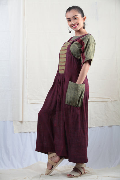 Neel | Handwoven Cotton Pinafore Dress