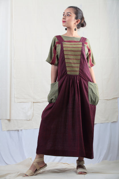 Neel | Handwoven Cotton Pinafore Dress