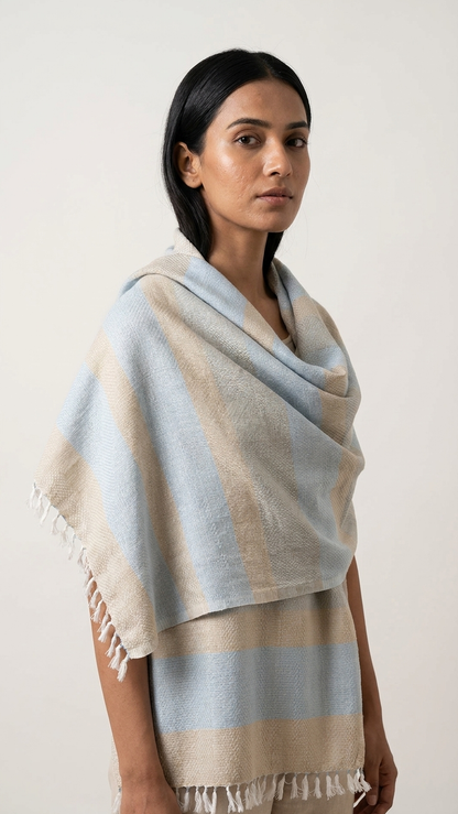 Pila Check Stole | Handwoven Organic Cotton Stole