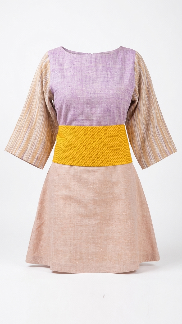 Vault Tunic | Handwoven Organic Cotton Colour-Block Tunic