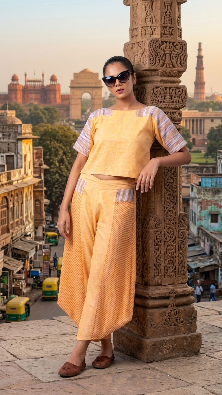Limestone Trouser Set | Handwoven Organic Cotton Co-Ord Set