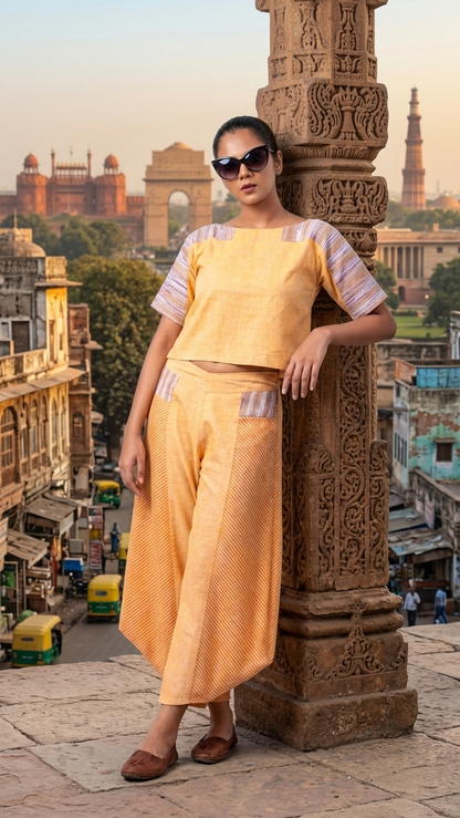 Limestone Trouser Set | Handwoven Organic Cotton Co-Ord Set