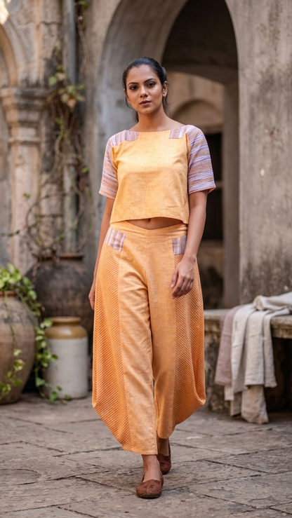 Limestone Trouser Set | Handwoven Organic Cotton Co-Ord Set