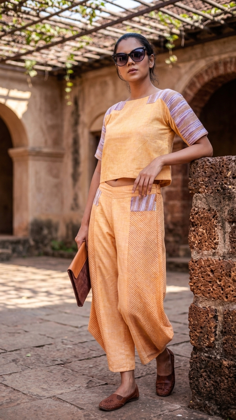 Limestone Trouser Set | Handwoven Organic Cotton Co-Ord Set